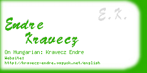 endre kravecz business card